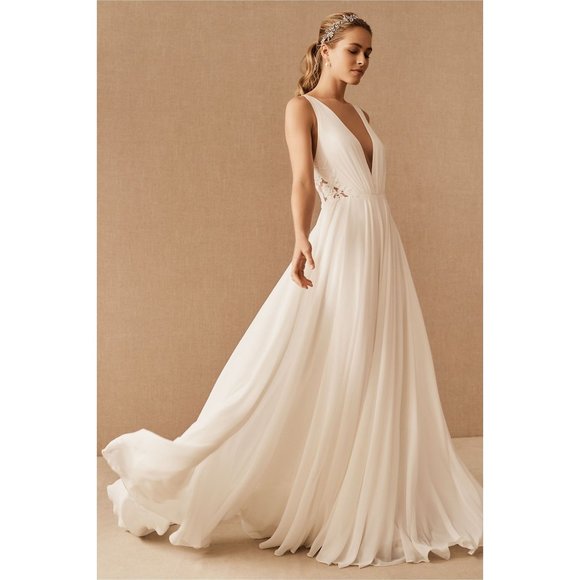 BHLDN Jenny Yoo Elinor Wedding Gown Size 6 NEW - Picture 1 of 16